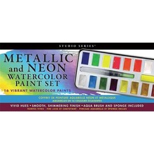 Farby akwarele Metallic&Neon 16 kolorów