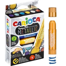 Farby w sztyfcie Temporello metalic 6 kol CARIOCA