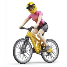 Figurka kolarki z rowerem górskim