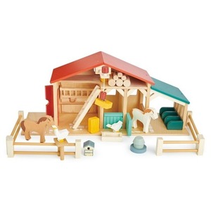 Figurki do zabawy drewniane farma z zwierzątkami