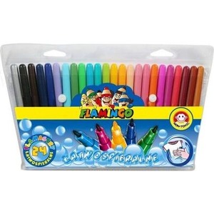 Flamastry 24 kolory, okrągłe, łatwo spieralne
