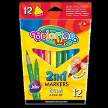 Flamastry Colorino Kids pędzelkowe dwustronne 12 kolorów