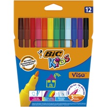 Flamastry KIDS Visa 12 kolorów BIC