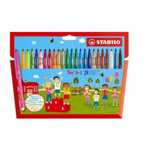 Flamastry Trio A-Z 24 kolory STABILO