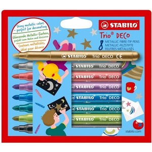 Flamastry Trio Deco 8 kolorów STABILO