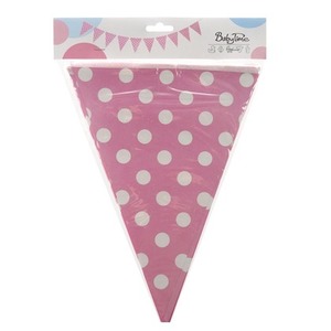 Girlanda kropki różowa