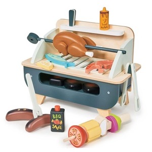 Grill drewniany BBQ z akcesoriami