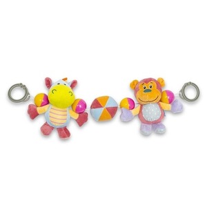 Grzechotka pluszowa do wózka Hipcio i małpka