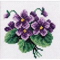 Haft krzyżykowy - Fiołki