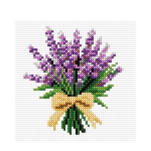 Haft krzyżykowy - Lawenda