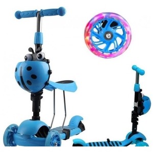 Hulajnoga 3-kołowa 3w1 biedronka niebieska