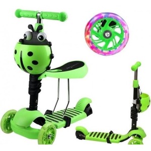 Hulajnoga 3-kołowa 3w1 biedronka zielona