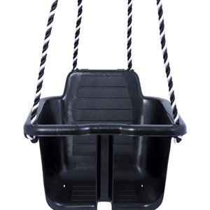 Huśtawka dziecięca ze sznurkami czarna