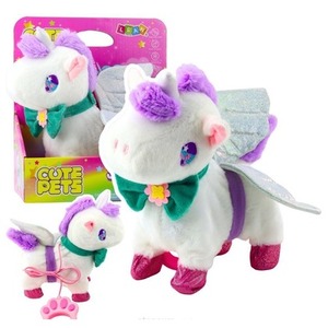 Interaktywny jednorożec na smyczy chodzi, dżwięk