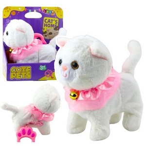 Interaktywny kotek na smyczy chodzi, miauczy