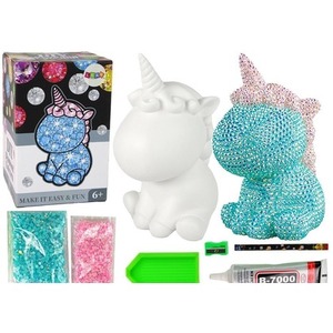 Jednorożec DIY diamenty kryształki błękitne