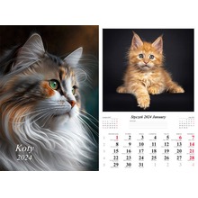 Kalendarz 2024 Ścienny wieloplanszowy Koty