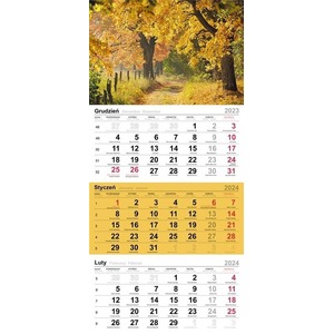 Kalendarz 2024 Trójdzielny jesienna ścieżka