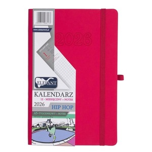 Kalendarz 2026 12 m-cy. Hip hop A5 tygodniowy różowy