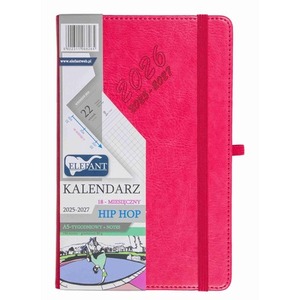 Kalendarz 2026 18 m-cy. Hip hop A5 tygodniowy karmazyn