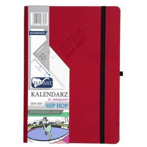 Kalendarz 2026 18 m-cy. Hip hop B5 tygodniowy czerwony
