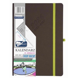 Kalendarz 2026 18 m-cy. Hip hop B5 tygodniowy szary