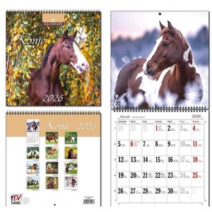 Kalendarz 2026 30x60 13 planszowy Konie