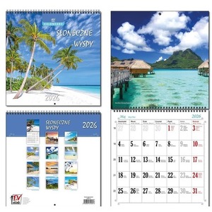 Kalendarz 2026 30x60 13 planszowy Słoneczne Wyspy