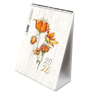 Kalendarz 2026 A5 pionowy ze spiralką kwiaty