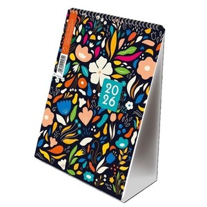 Kalendarz 2026 A5 pionowy ze spiralką kwiaty