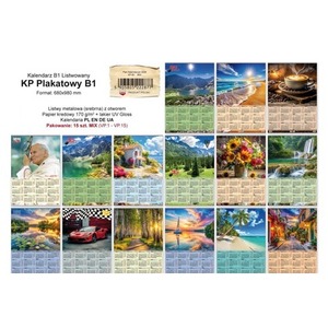 Kalendarz 2026 B1 plakatowy z listwą (15szt)