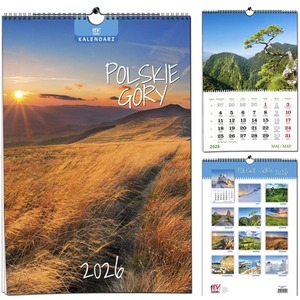 Kalendarz 2026 B3 13 planszowy Polskie Góry