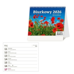 Kalendarz 2026 biurkowy minimax tygodniowy