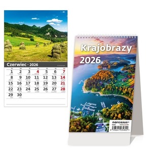 Kalendarz 2026 biurkowy pionowy Krajobrazy