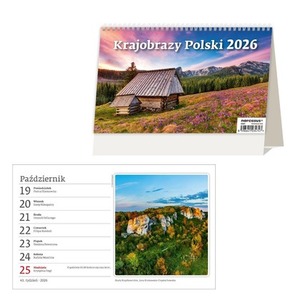 Kalendarz 2026 biurkowy tygodniowy Krajobrazy Polski