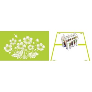 Karnet 12x18 cm + koperta POP-UP Szklarnia z kwiat