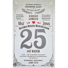 Karnet 25 rocznica ślubu (srebrna)
