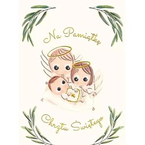 Karnet A4 chrzest Aniołki