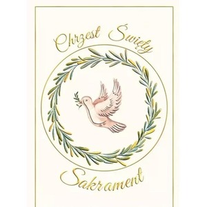 Karnet A4 chrzest Gołąb