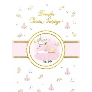 Karnet A4 chrzest Różowy