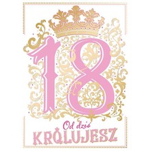 Karnet A5 18 urodziny pink