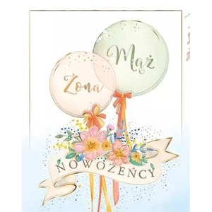 Karnet A5 Ślub Balony