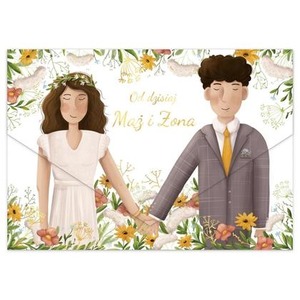 Karnet A5 ślub para młoda boho