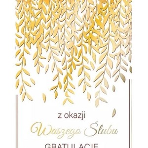 Karnet A5 Ślub Złote girlandy