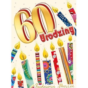 Karnet A5 Urodziny 60 - Świeczki