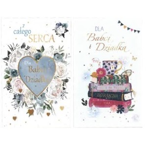 Karnet AB Dzień babci i dziadka mix 2 wzorów