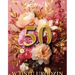 Karnet B6 3D Urodziny 50