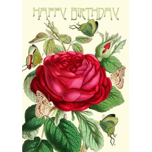 Karnet B6 brokat z kopertą Urodziny Róża