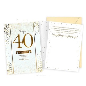 Karnet B6 Urodziny 40