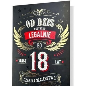 Karnet B6 Urodziny Osiemnastka